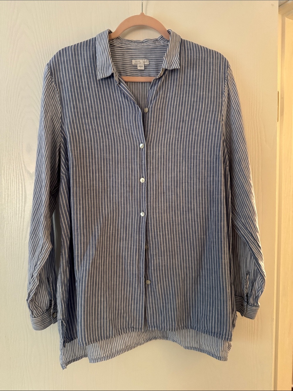 J. Jill Love Linen Essential Button Down Shirt 100% Linen Size Large Like New